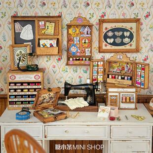 糖小条6分小罐头复古小屋缝纫盒材料包迷你微缩模型线轴柜blythe