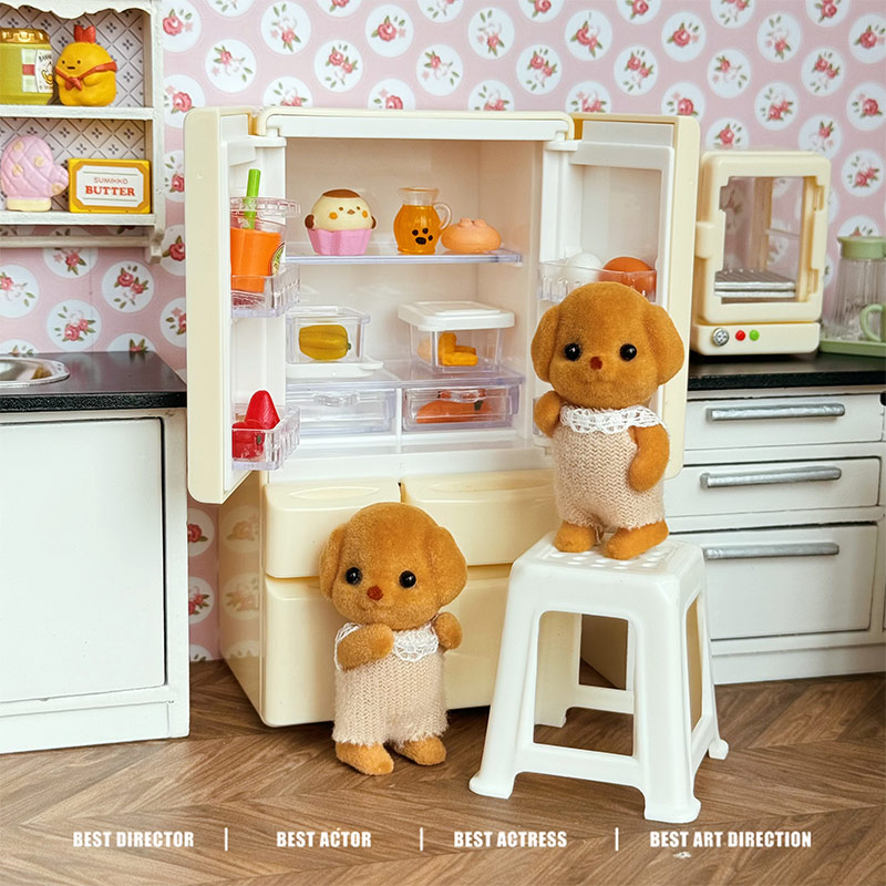 12分双开门冰箱微缩模型糖小条