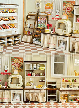 糖小条12分面包柜材料包迷你微缩模型小罐头ob11娃用场景道具