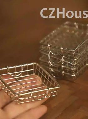 糖小条陈郎迷你金属收纳篮微缩模型blythe娃用场景道具