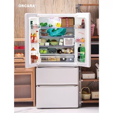 bjd场景道具娃屋 微缩食玩冰箱模型1:6迷你厨房娃屋用冰箱可亮灯 玩具