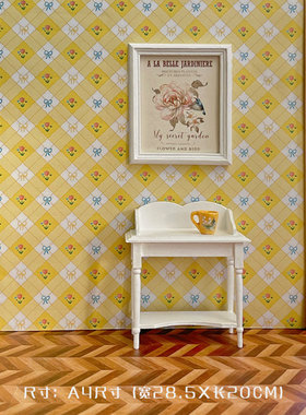 ob11糖小条 娃屋壁纸娃娃背景板贴纸墙裙拍照道具6分配件布景墙纸