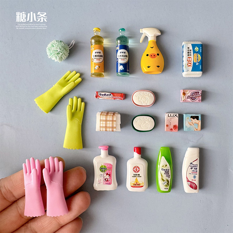 糖小条娃用清洁工具微缩模型