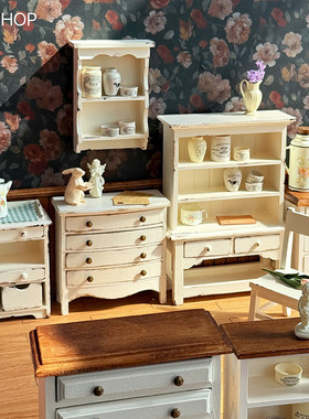 糖小条12分象牙白做旧家具blythe娃用场景道具ob11迷你微缩模型