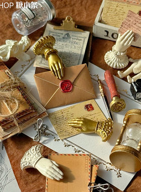 糖小条迷你复古贵族之手微缩模型手作blythe娃用场景道具信封夹