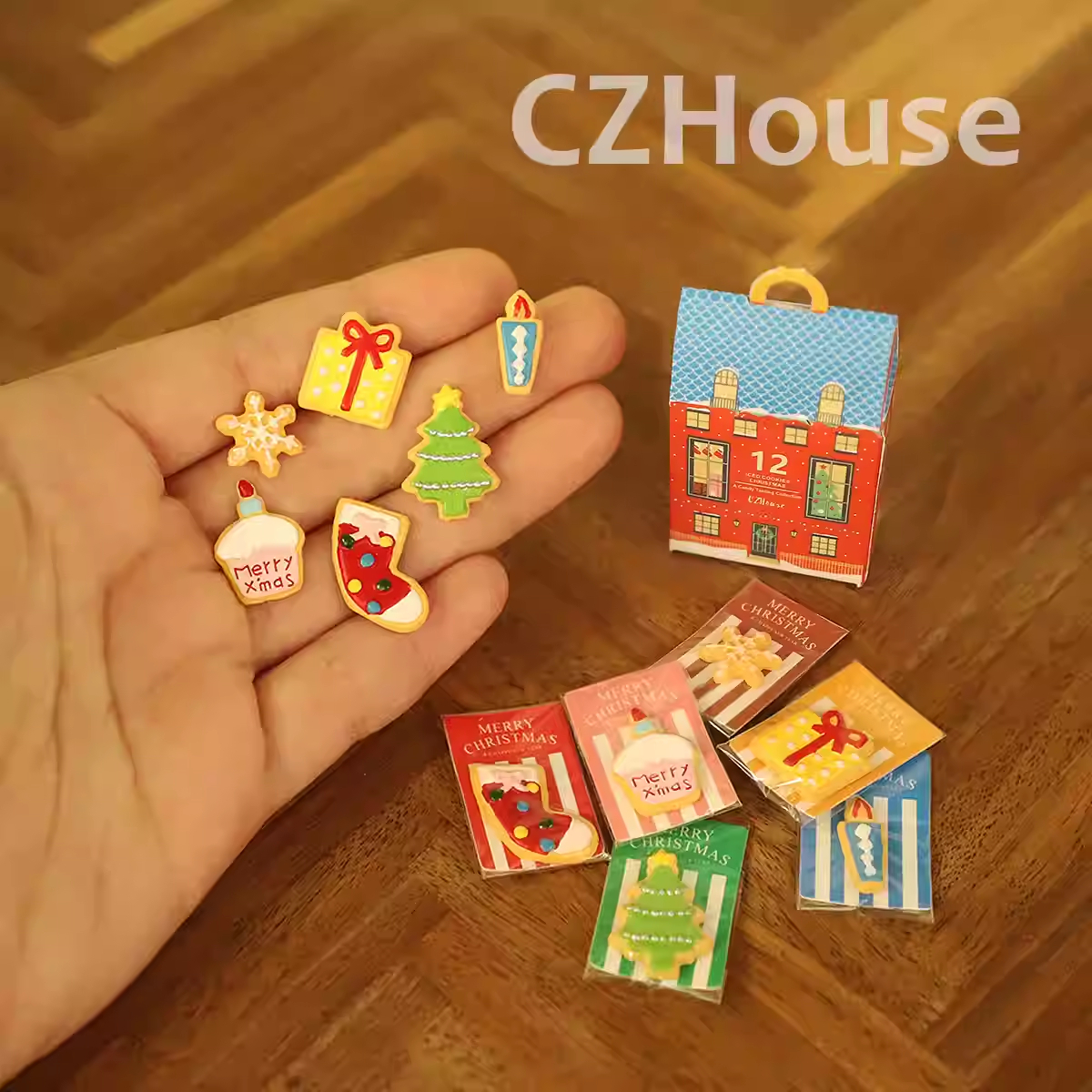 圣诞迷你糖霜饼干模型食玩