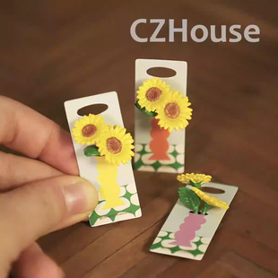 糖小条陈郎迷你向日葵套装微缩模型花blythe娃用场景道具娃屋