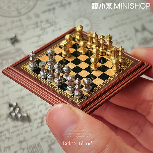 糖小条迷你国际象棋微缩模型娃用场景道具blythe娃娃屋配件