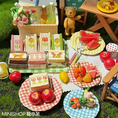 迷你三明治食玩微缩模型
