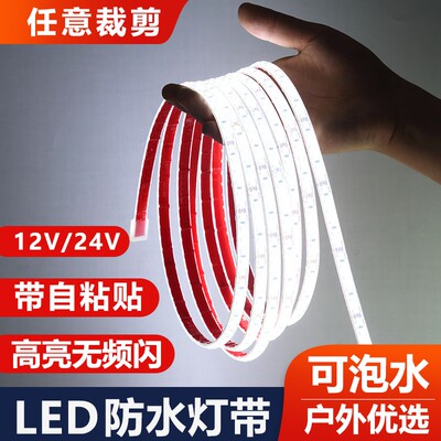 led灯带户外防水12v24v灌胶自粘户外庭院台阶水池工程亮化泡水灯