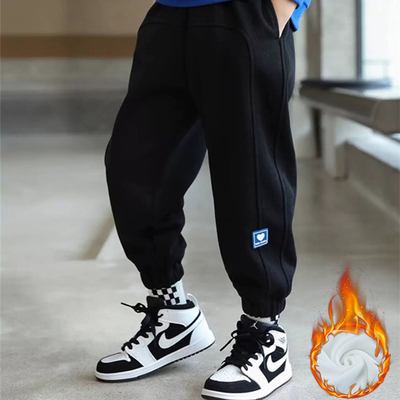 男童加绒裤子一体绒卫裤