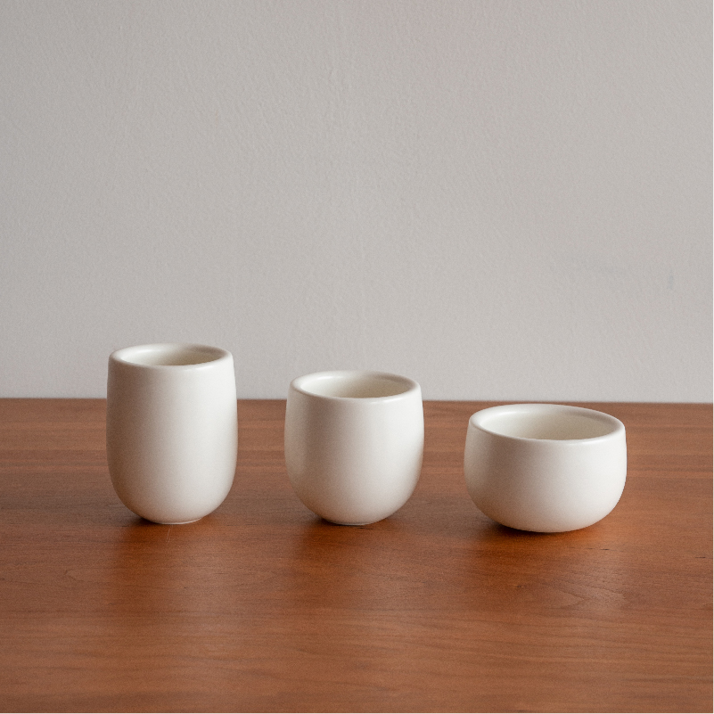 木墨厚白蛋壳杯陶瓷矮中高