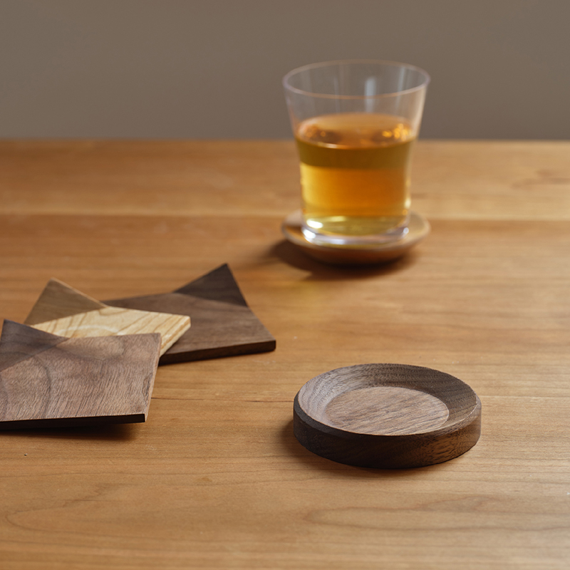 木墨生活 方圆茶托 实木整木茶垫杯垫茶杯托隔热垫茶道茶具配件