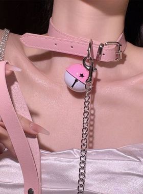 铃铛猫咪项圈情侣cos牵引绳项链