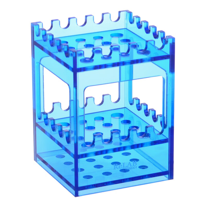 亚克力双层方形移液管架有机玻璃吸管架竖立移液管吸管架四面通滴管架温度计架