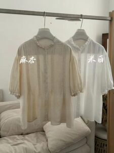 2026夏季新款日系甜美花边拼接精致上衣森系穿搭女