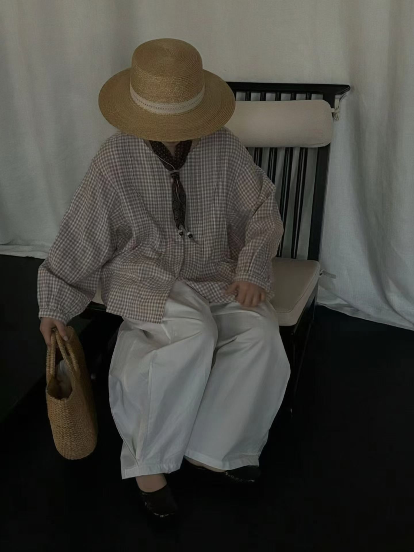 2026秋季新款日系文艺复古宽松显瘦百搭格子衬衫女