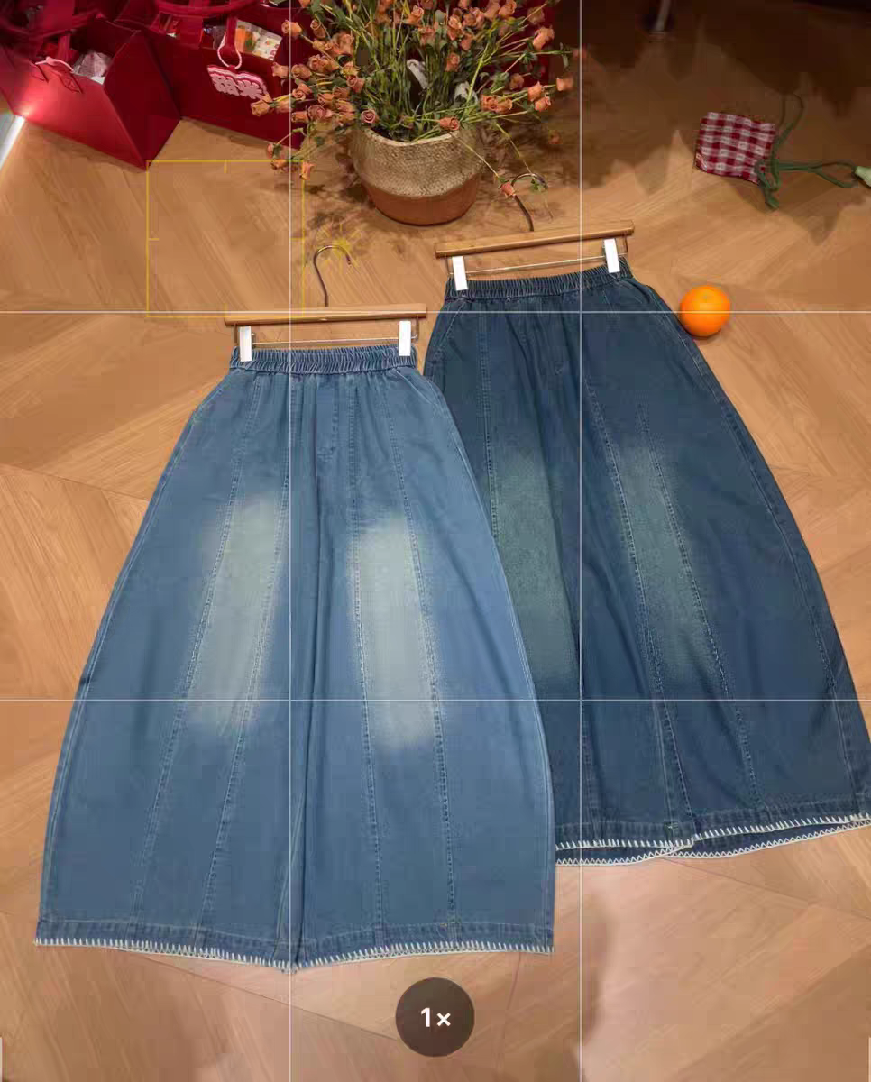 2026春季上新松紧腰宽松显瘦小个子复古做旧阔腿裤洗水牛仔裤,女装/女士精品,大码裤装,淘宝优惠券,粉丝福利购,淘宝优惠卷