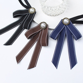 领结女衬衫 银行邮政工装 免打复古系带领花头花学院风百搭领饰配饰