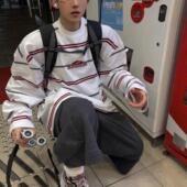 Aurocean 320克重磅纯棉刺绣宽松大版 定制少年感宽条纹长袖 T恤