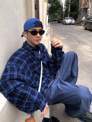 Aurocean格子长袖衬衫