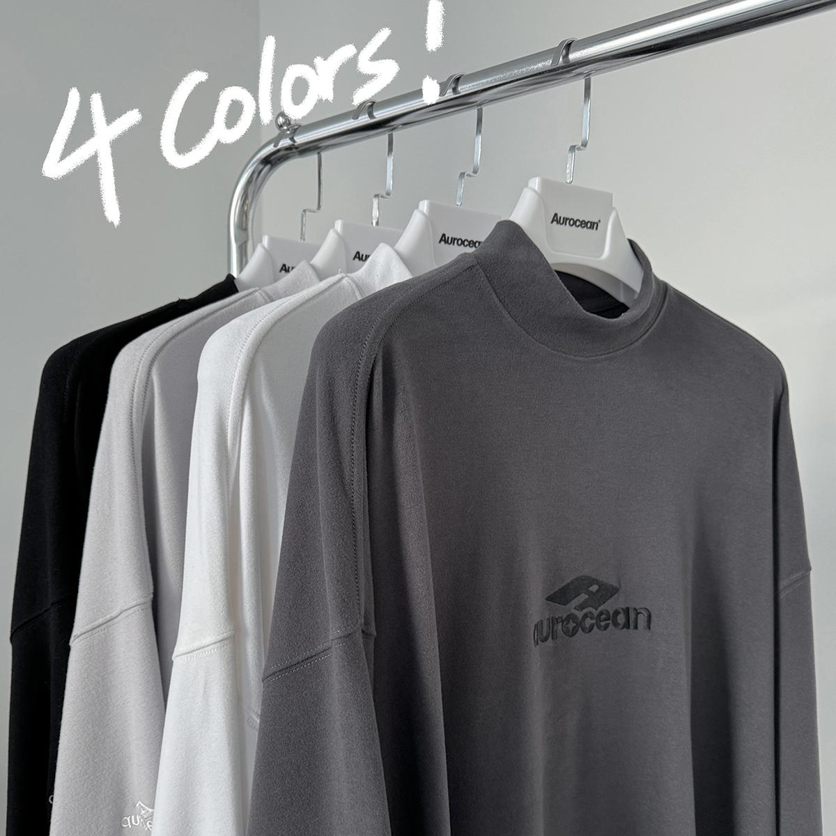 Aurocean 新奥绒保暖半高领内搭T恤  松弛感秋冬叠穿大版长袖t