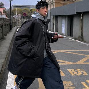 Aurocean 早八人碳灰色廓形大棉被外套 柔软简约中长款保暖棉服