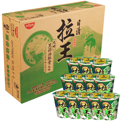 日清拉王豚骨黑蒜油面夜宵12杯