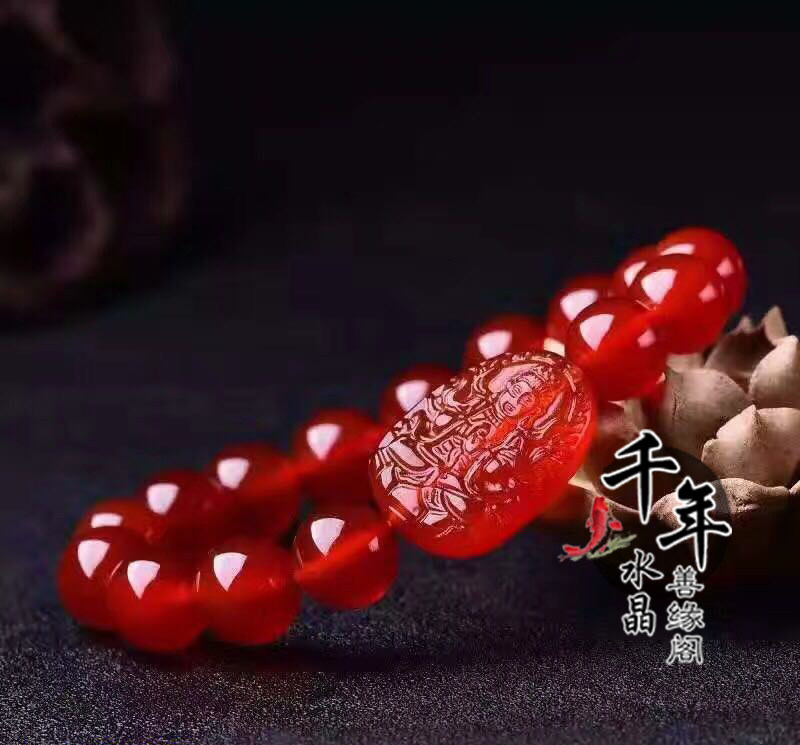 红玛瑙属羊本命佛八大守护神手链