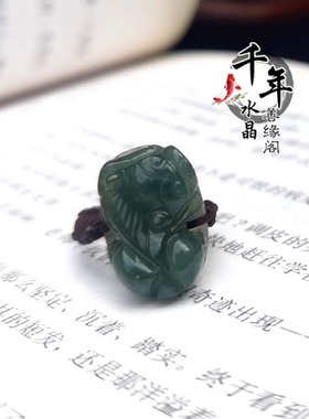 2025年聚财戒指玉石翠玉貔貅戒指 招财守财男女款