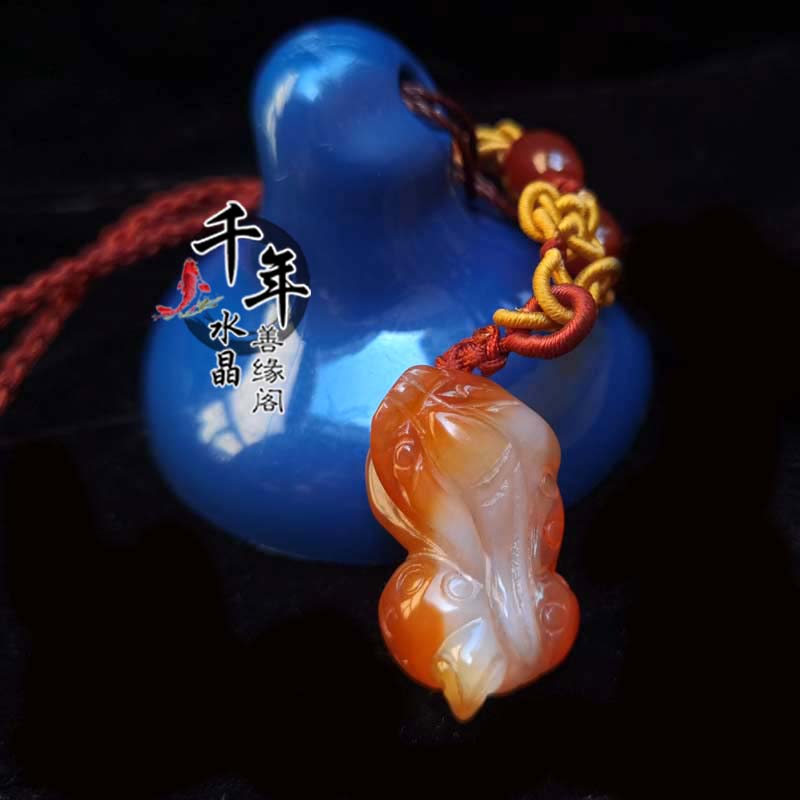 红玛瑙招财貔貅翘色吊坠聚财