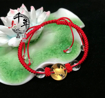 本命年聚财平安属虎红绳手链