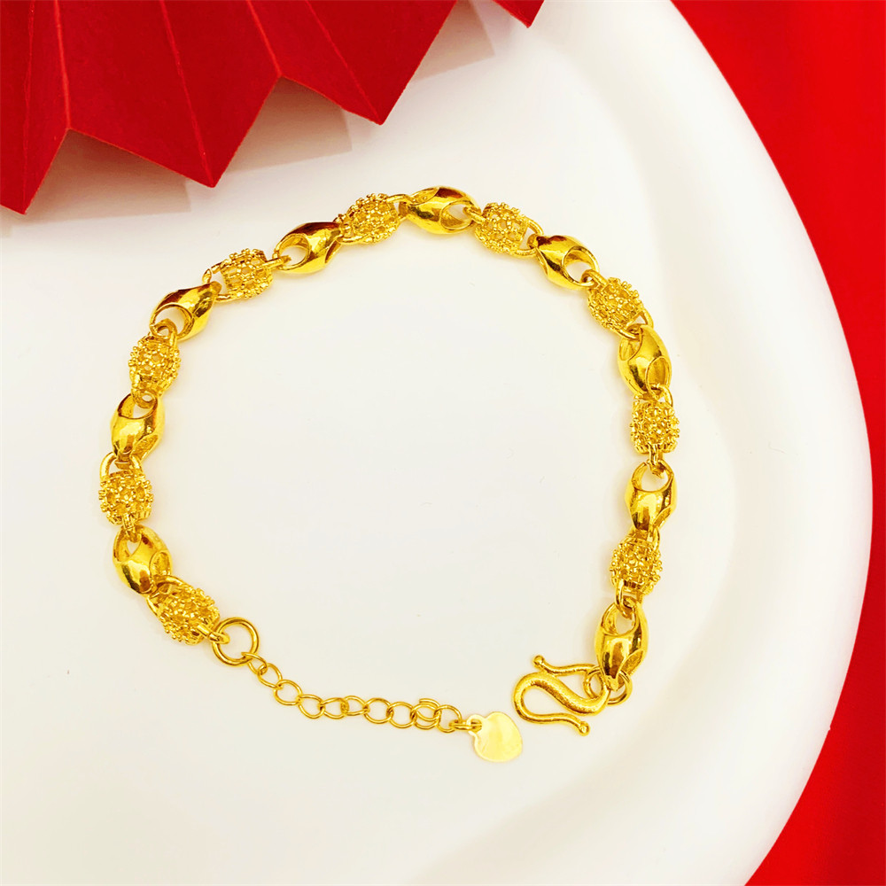 灵动玲珑手链时尚仿黄金色首饰新款可调大小久不掉色实心饰品