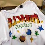 Планетарная ретро футболка с коротким рукавом, брендовая парная одежда для влюбленных, в американском стиле, свободный крой, европейский стиль