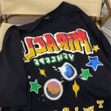 Планетарная ретро футболка с коротким рукавом, брендовая парная одежда для влюбленных, в американском стиле, свободный крой, европейский стиль