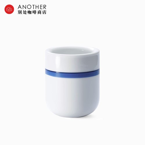 蓝边宽厚耐高温景德镇咖啡杯子痣