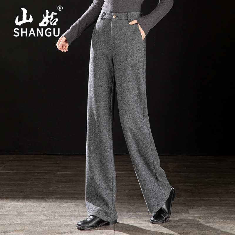 灰色羊毛呢裤子女秋冬2025新款