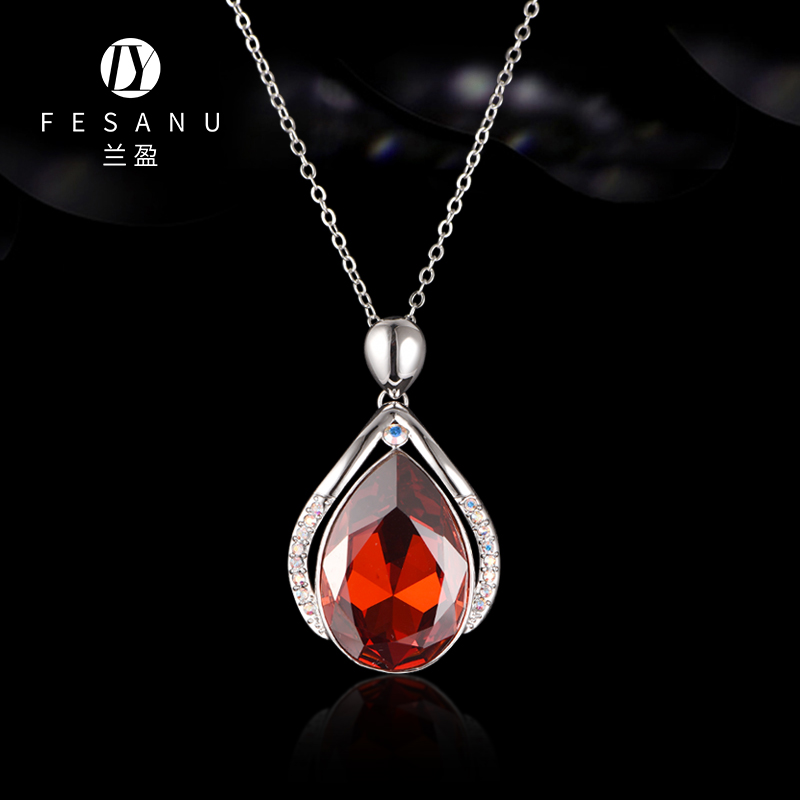 兰盈奥地利水晶项链 小众设计高级感花朵造型锁骨链女情人节礼物