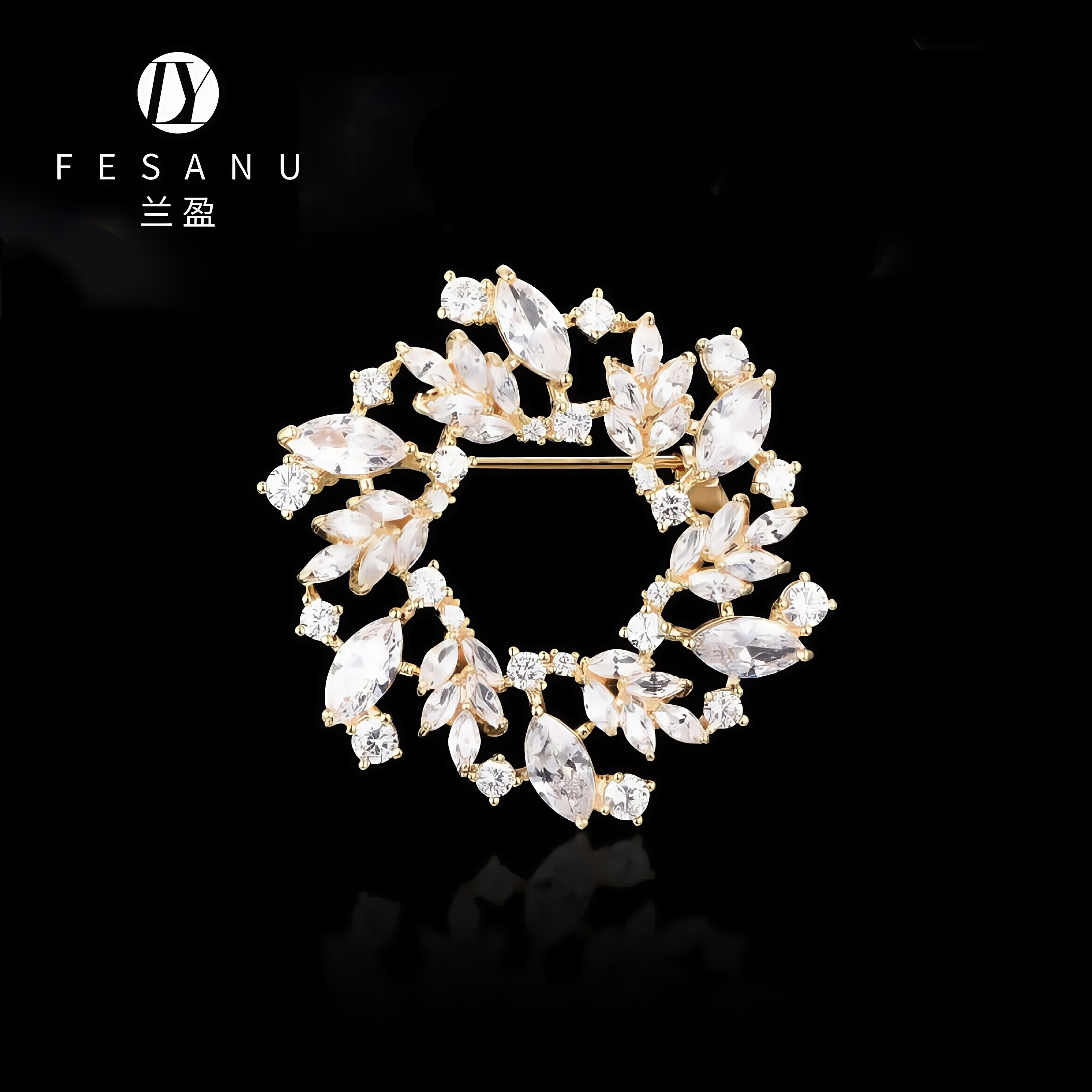 兰盈轻奢小众水晶胸针原创设计
