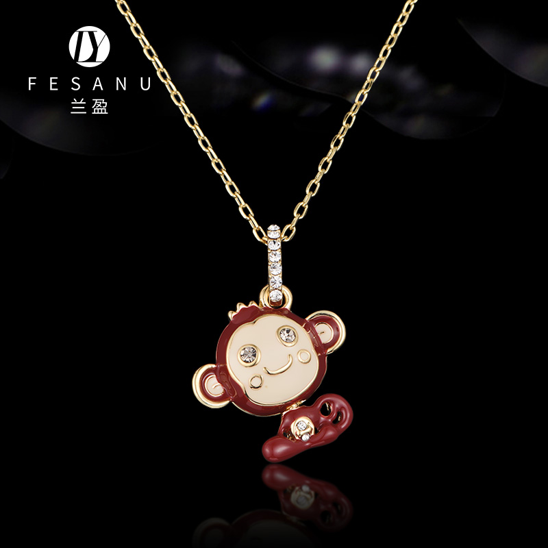 兰盈猴子12生肖本命年项链