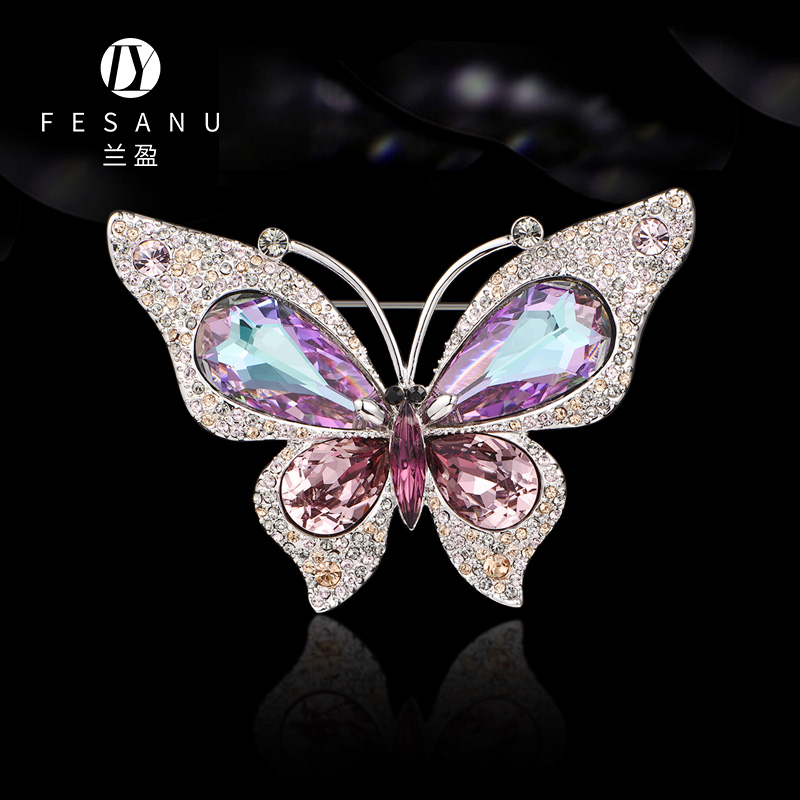 兰盈奥地利水晶蝴蝶胸针原创设计