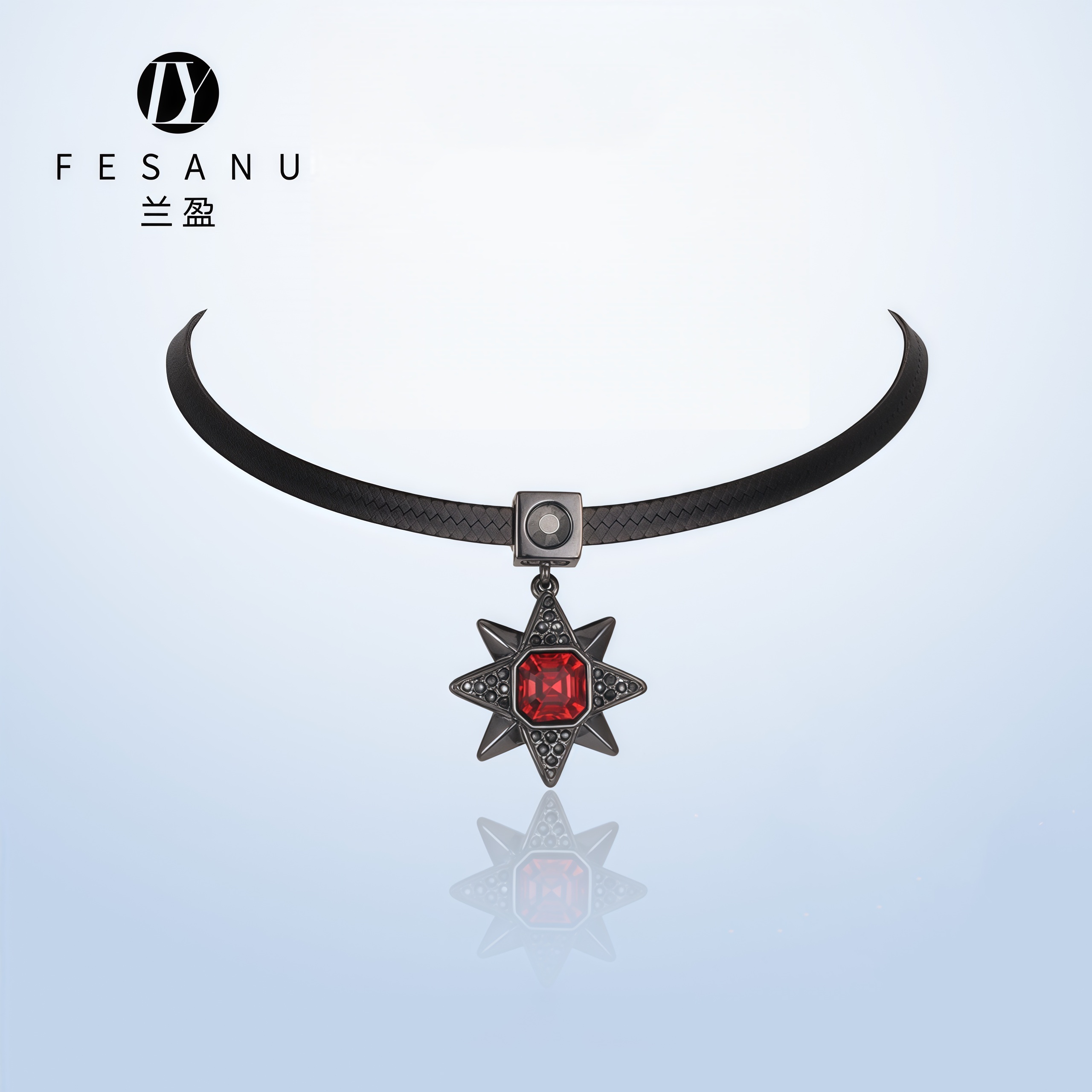 兰盈八芒星水晶项链女锁骨链