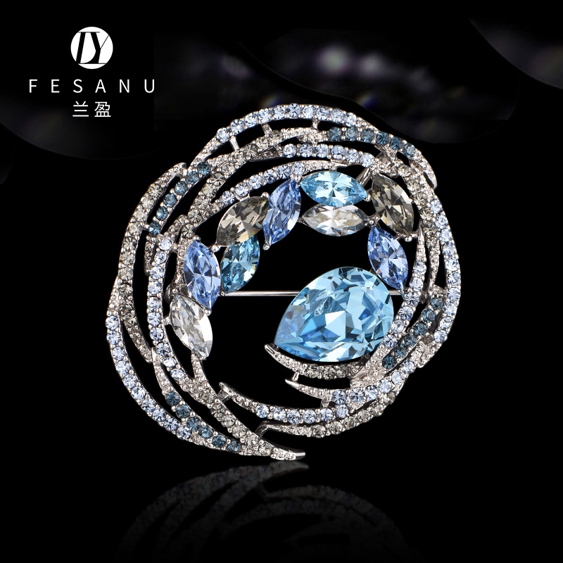 兰盈奥地利水晶胸针轻奢小众