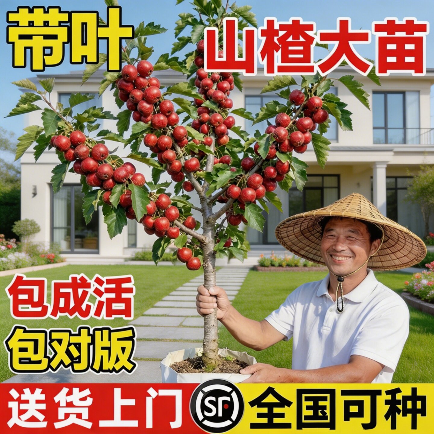 山楂大苗大五棱甜红子山楂苗南北方四季种植盆栽地栽山楂嫁接果苗