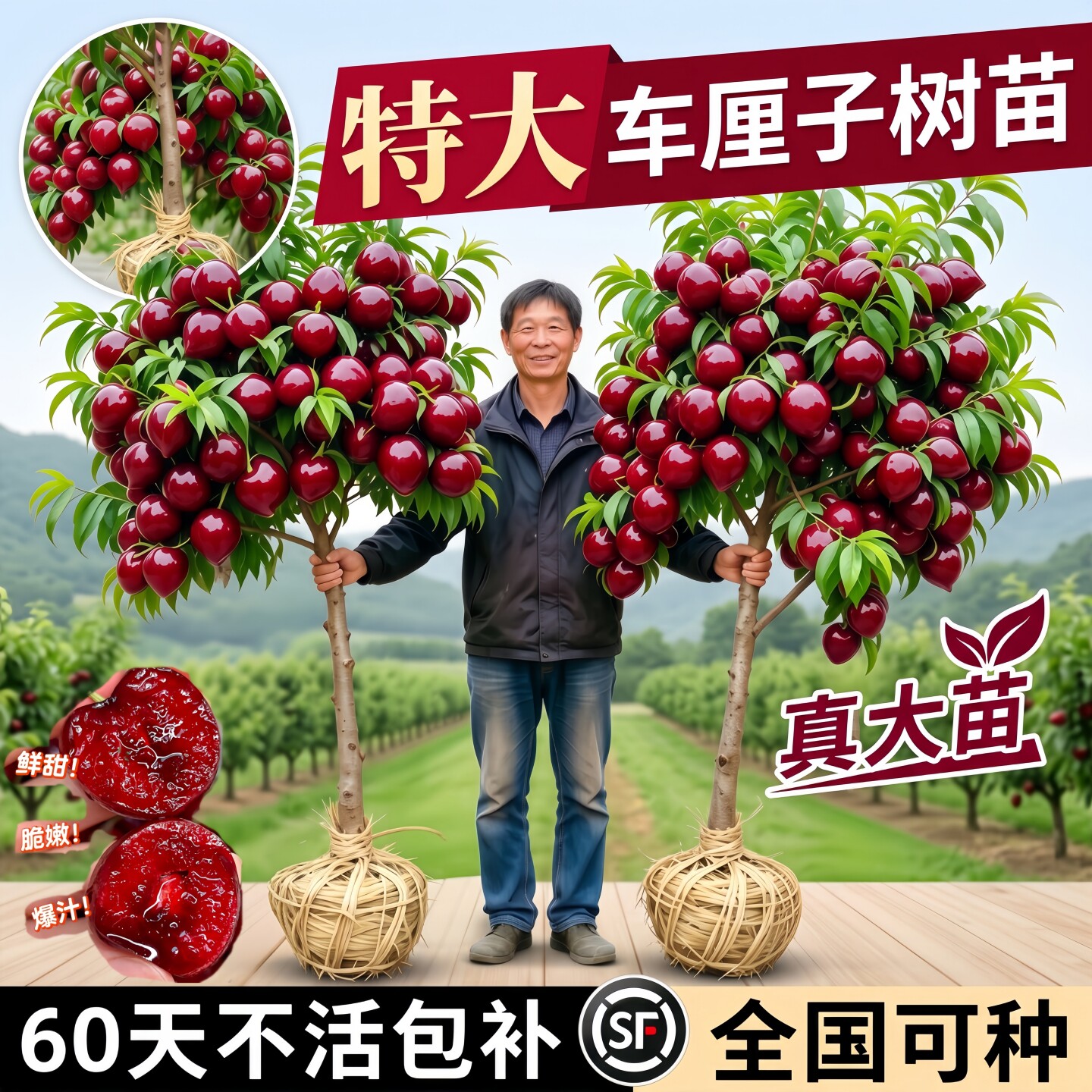 矮化嫁接车厘子果树苗当年结果图片