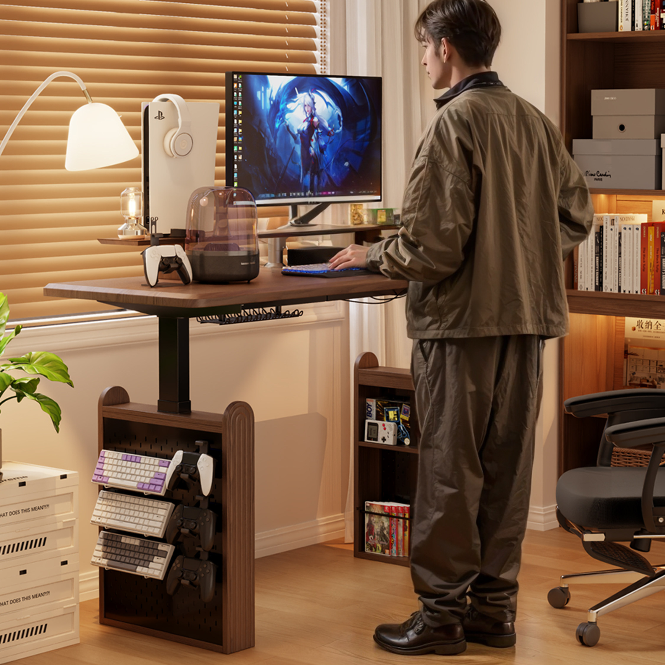 实木电动升降桌智能电脑桌电竞桌家用学习书桌办公桌可升降工作台,住宅家具,电动升降桌,淘宝优惠券,粉丝福利购,淘宝优惠卷