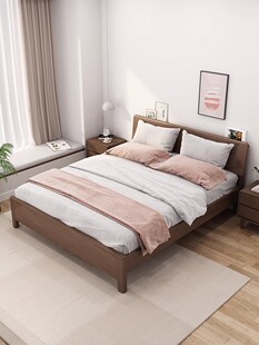 高盒子收纳实木床斯堪 纳维亚1.5米床1.8现代简单床收纳双人床框