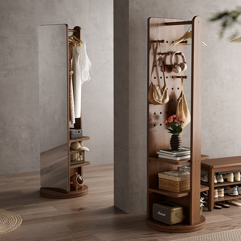 全身镜一体旋转实木落地镜全身镜女生卧室洞洞板全身镜落地镜家用