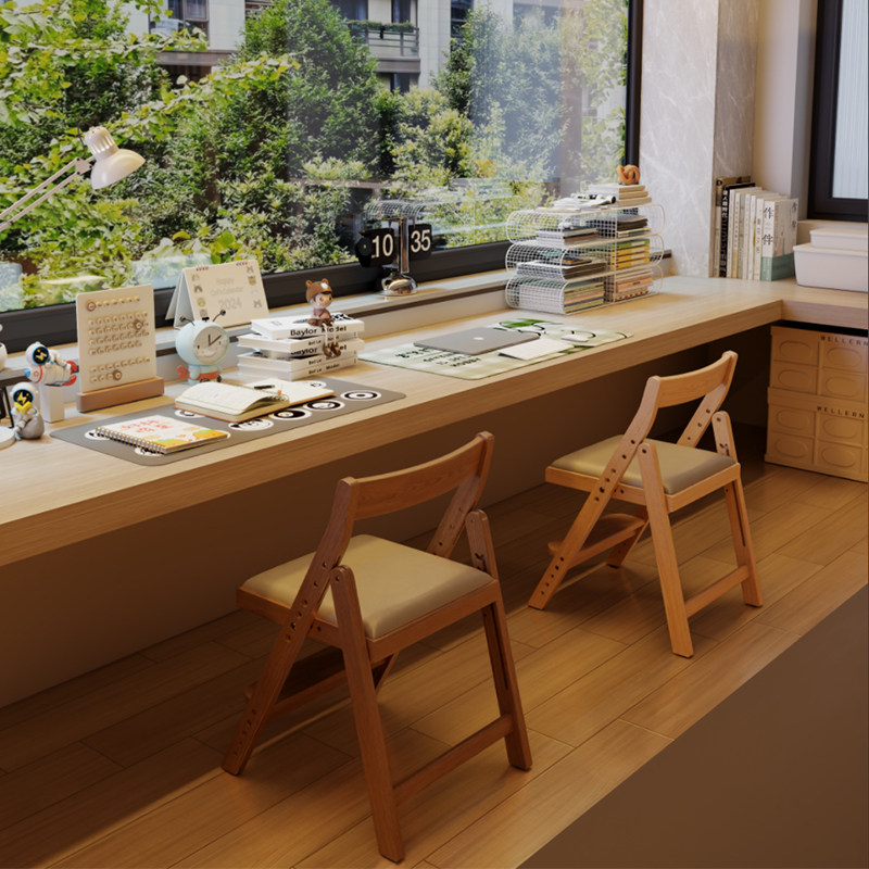 冬木实木儿童可调节学习椅子学生写字专用座椅餐椅升降折叠坐姿椅