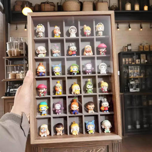 小萌粒收纳适用POPMART迪士尼食玩展示架亚克力收纳盒透明罐子